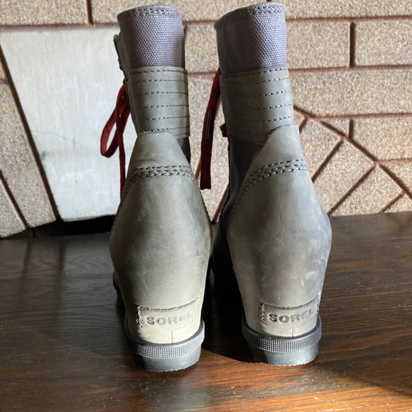 Sorel Lexie Wedge Red Lace Boots Women’s Size 10 Excellent Condition! - Picture 8 of 10